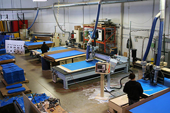 Overhead shot of CNC Machine room