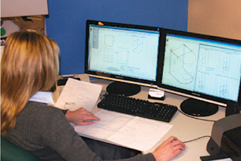 Woman working on a computer