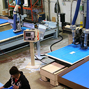 Overhead shot of laser cutting machine