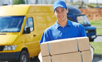 Worker delivering a package